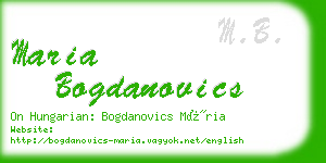 maria bogdanovics business card